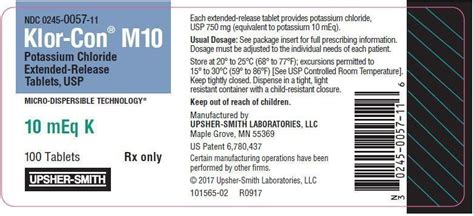 Klor con m20 - KLOR-CON ® M10, M15, M20 (POTASSIUM CHLORIDE Extended-Release Tablets, USP) Staying True to Our Roots In 1919 our founder F.A. Upsher Smith harvested foxglove flowers on his Minnesota farm to extract the cardiac drug digitalis.
